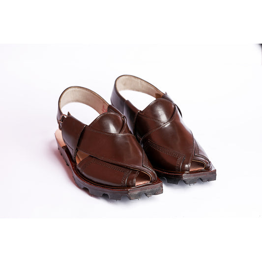 CHARSADA CHAPPAL WITH DOUBLE TIRE SOLE BROWN