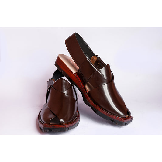 KAPPTAN CHAPPAL WITH DOUBLE TIRE SOLE BROWN
