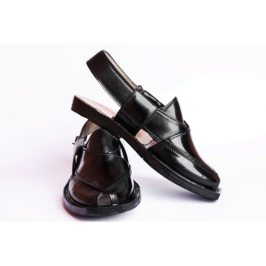 NOROZI CHAPPAL WITH LEATHER SOLE BLACK