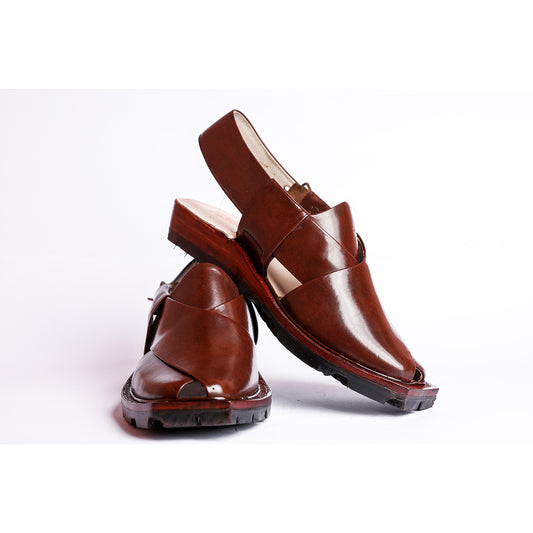 KAPPTAN CHAPPAL WITH DOUBLE TIRE SOLE MUSTARD RED