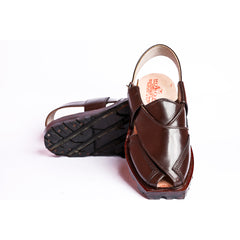 CHARSADA CHAPPAL WITH DOUBLE TIRE SOLE BROWN