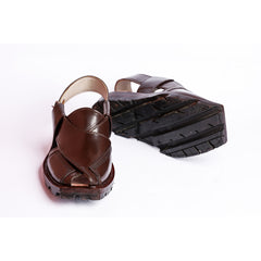 CHARSADA CHAPPAL WITH DOUBLE TIRE SOLE BROWN
