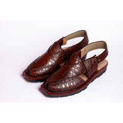 CLASSIC NOROZI CHAPPAL WITH DOUBLE TIRE SOLE MUSTARD RED
