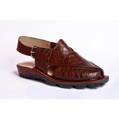 CLASSIC NOROZI CHAPPAL WITH DOUBLE TIRE SOLE MUSTARD RED