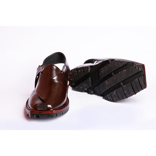 KAPPTAN CHAPPAL WITH DOUBLE TIRE SOLE BROWN