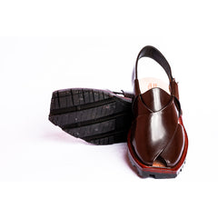 KAPPTAN CHAPPAL WITH DOUBLE TIRE SOLE BROWN