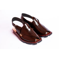 KAPPTAN CHAPPAL WITH DOUBLE TIRE SOLE BROWN