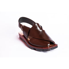 KAPPTAN CHAPPAL WITH DOUBLE TIRE SOLE BROWN
