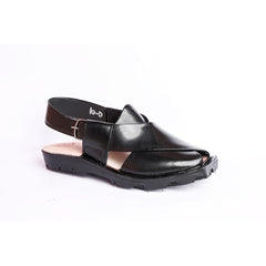 KAPPTAN CHAPPAL WITH DOUBLE TIRE SOLE BLACK