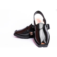 KAPPTAN CHAPPAL WITH DOUBLE TIRE SOLE BLACK