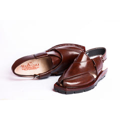 NOROZI CHAPPAL WITH DOUBLE TIRE SOLE MUSTARD RED