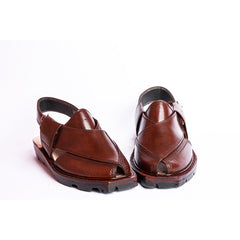 NOROZI CHAPPAL WITH DOUBLE TIRE SOLE MUSTARD RED