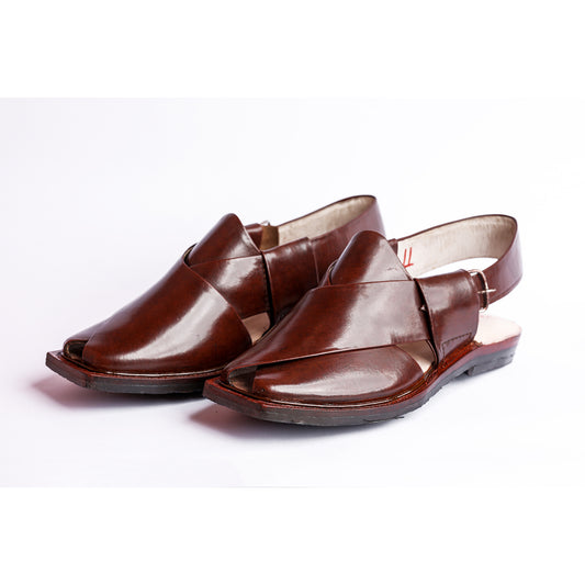 PESHAWARI CHAPPAL WITH SINGLE TIRE SOLE MUSTARD RED