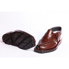 NOROZI CHAPPAL WITH DOUBLE TIRE SOLE MUSTARD RED