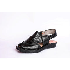 CLASSIC NOROZI CHAPPAL WITH DOUBLE TIRE SOLE BLACK