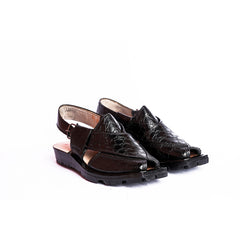 CLASSIC NOROZI CHAPPAL WITH DOUBLE TIRE SOLE BLACK