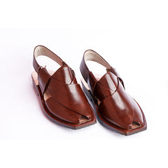 PESHAWARI CHAPPAL WITH SINGLE TIRE SOLE MUSTARD RED