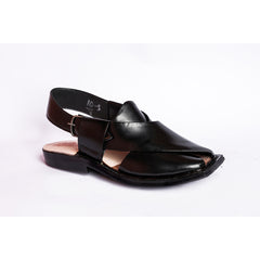 PESHAWARI CHAPPAL WITH SINGLE TIRE SOLE BLACK