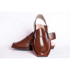 PESHAWARI CHAPPAL WITH SINGLE TIRE SOLE MUSTARD RED
