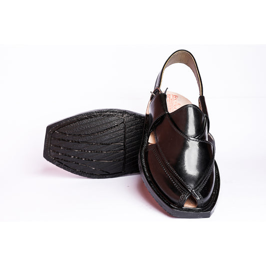 NOROZI CHAPPAL WITH LEATHER SOLE BLACK