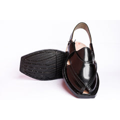 NOROZI CHAPPAL WITH LEATHER SOLE BLACK