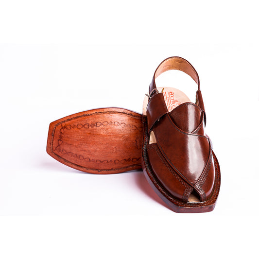 NOROZI CHAPPAL WITH LEATHER SOLE MUSTARD RED