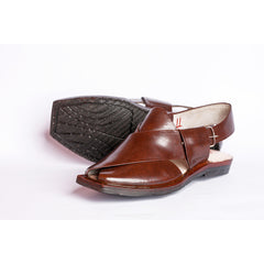 PESHAWARI CHAPPAL WITH SINGLE TIRE SOLE MUSTARD RED