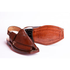 NOROZI CHAPPAL WITH LEATHER SOLE MUSTARD RED