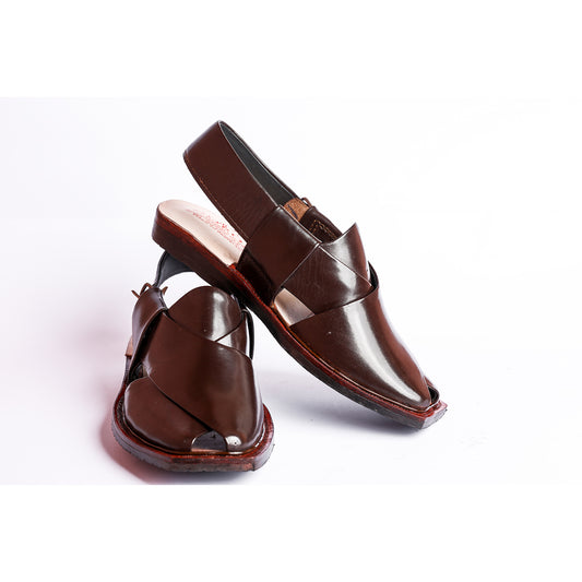 PESHAWARI CHAPPAL WITH SINGLE TIRE SOLE BROWN