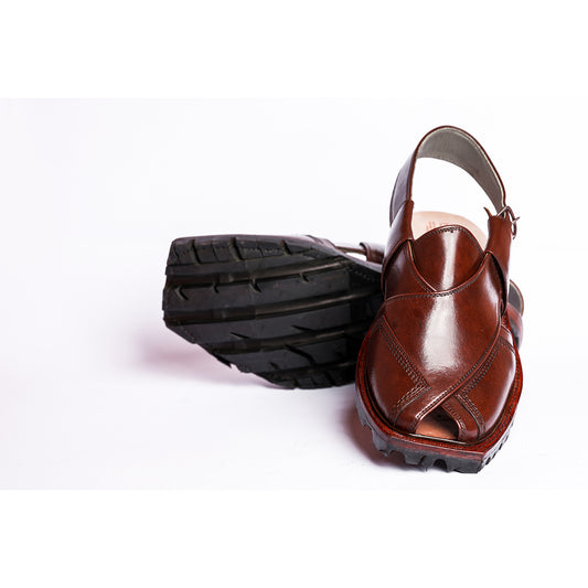 CHARSADA CHAPPAL WITH DOUBLE TIRE SOLE MUSTARD RED