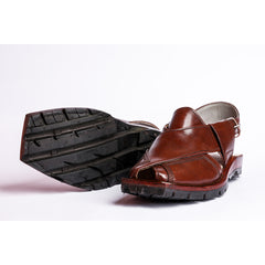 CHARSADA CHAPPAL WITH DOUBLE TIRE SOLE MUSTARD RED
