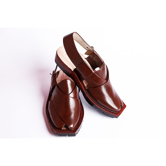 KAPPTAN CHAPPAL WITH DOUBLE TIRE SOLE MUSTARD RED