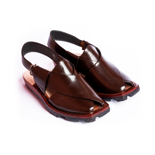 Kaptan Chappal with Double Tire Sole Chocolate Brown