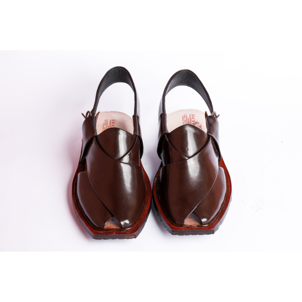 N-9014 Handmade Peshawari Chocolate Brown With Single Tyre Sole